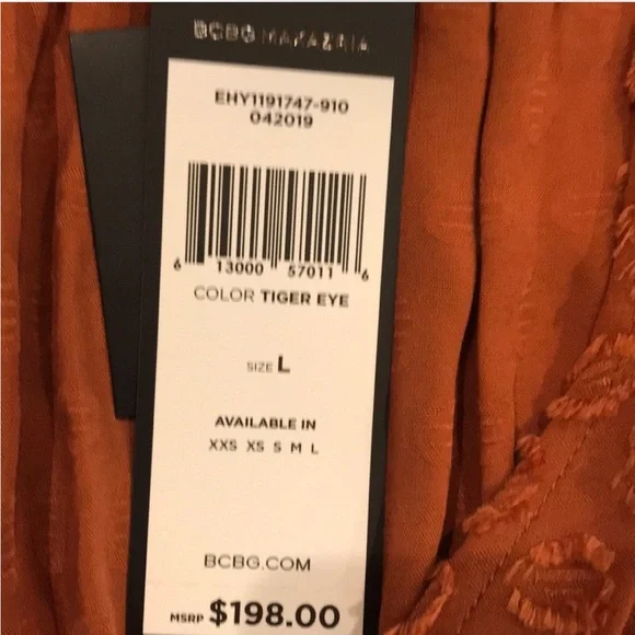 NWT BCBGMaxAzria Terracotta Textured Wrap Blouse - Picture 10 of 10